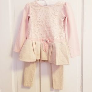 4T Max Studio Baby Pink Sweater Outfit